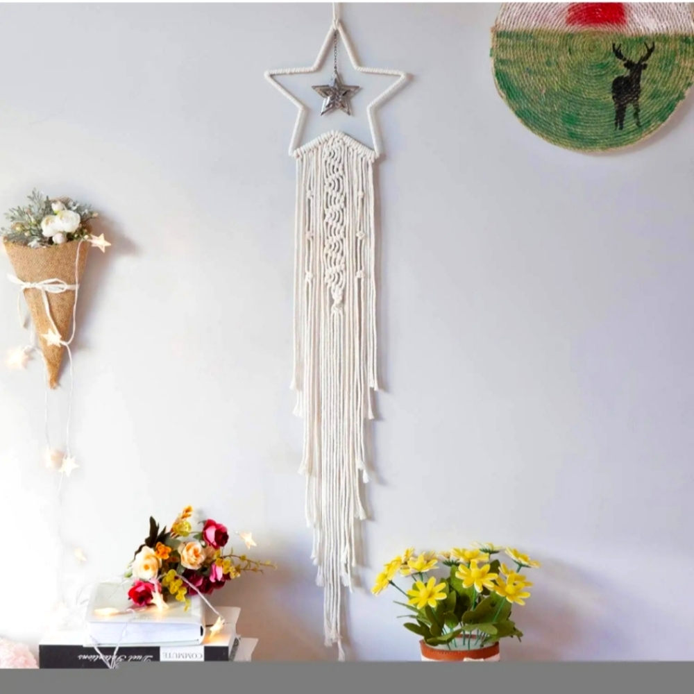 DreamCatcher with Handmade Moon Star Design Woven Macrame Dream Catchers